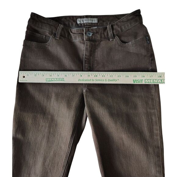 Chico's Platinum Denim Brown Capri Jeans Straight Leg Mid-rise Size S/4 Women's - Picture 6 of 9